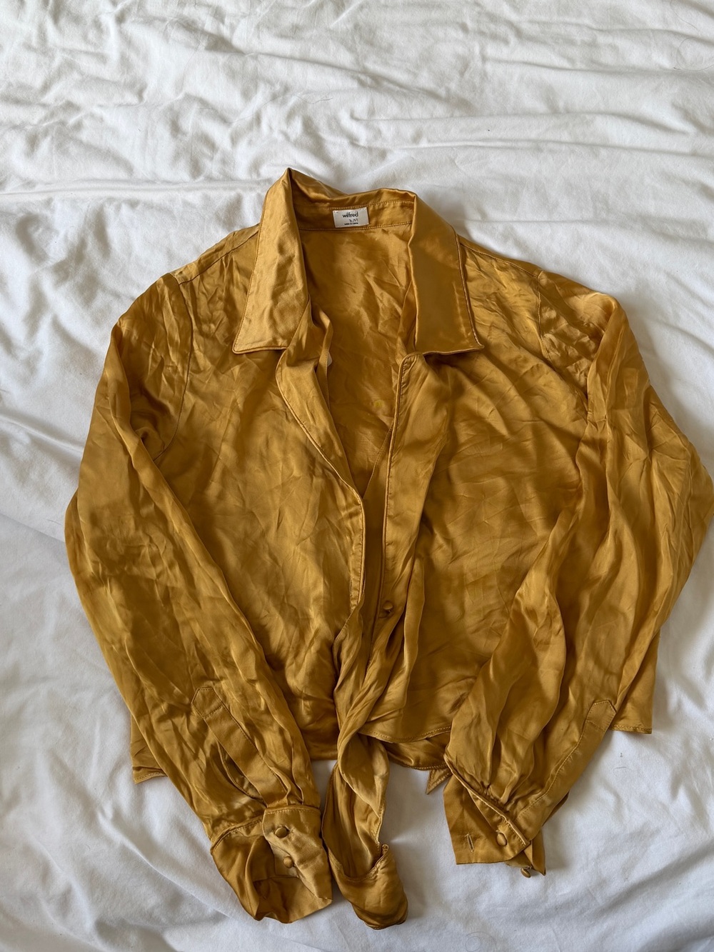 Silky Mustard Tie-Front Shirt - Wilfred